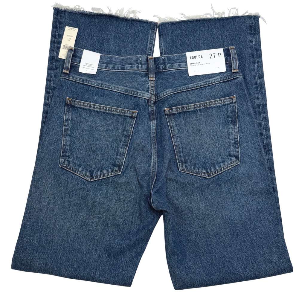 NWT AGOLDE Leena Jean Petite 27P Denim Baby Boot Cut 31" Raw Hem Anthropologie - Picture 4 of 14